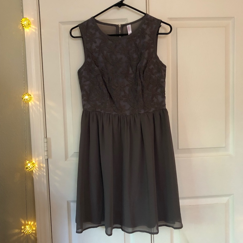 Xhilaration Gray Floral Dress